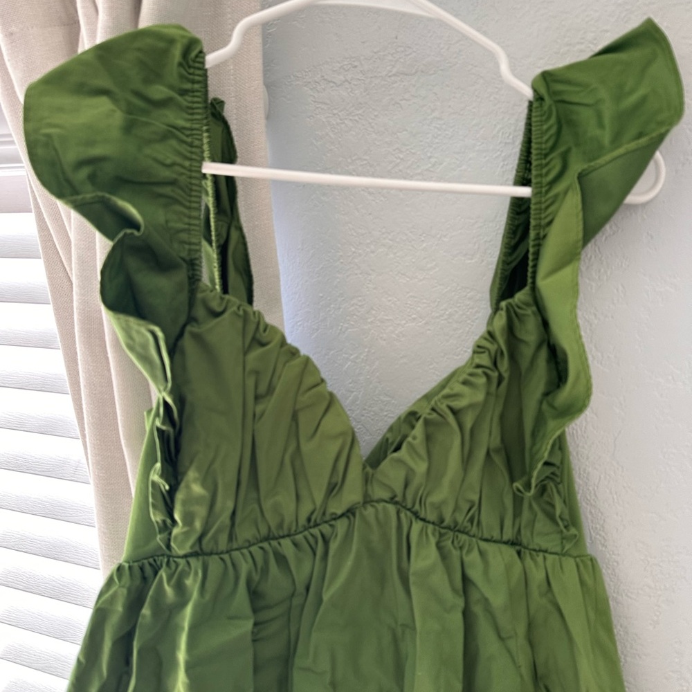 Green Ruffle Strap Sundress - Picture 4 of 10